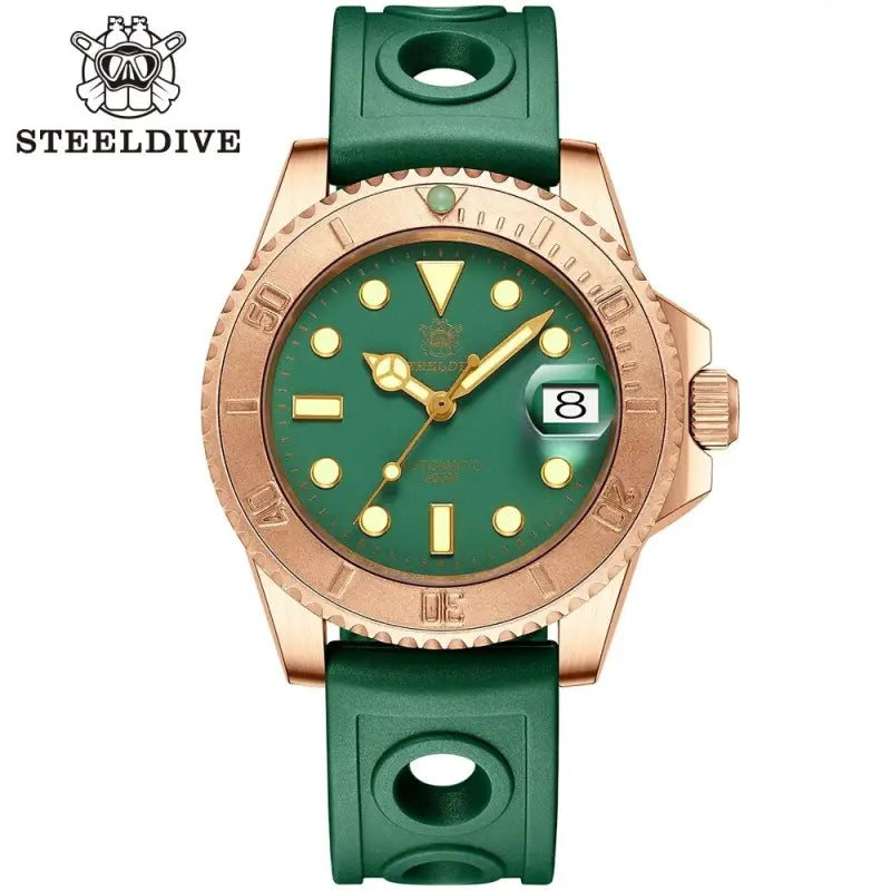 KPR Atlantic Croaker 300M Sport Dive Watch - Green Dial-GN Hole