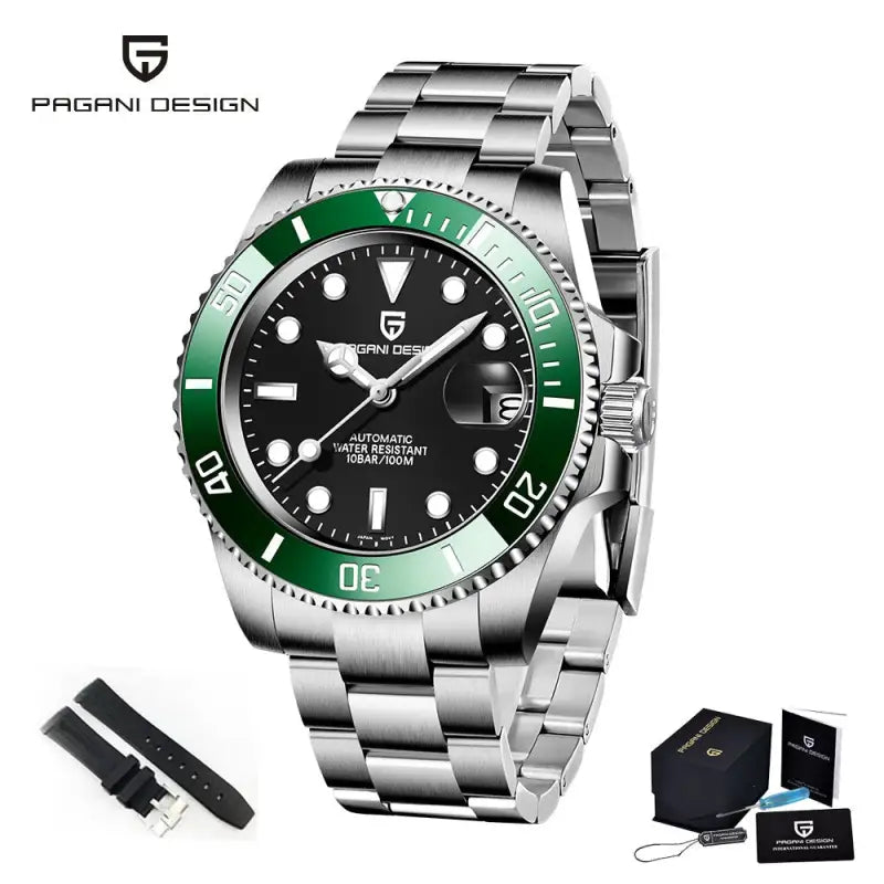 KPR Barramundi 40MM Automatic Dive Watch - Black Green R / Poland