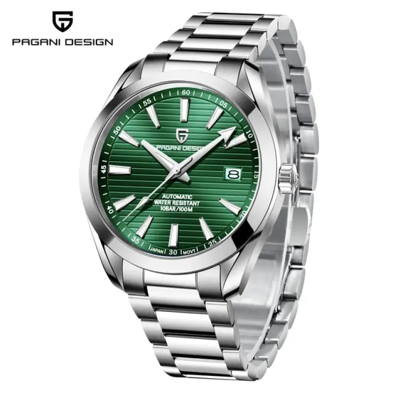 KPR Bass 100M AR Sapphire Automatic Dive Watch - Steel Band Green / Czech Republic