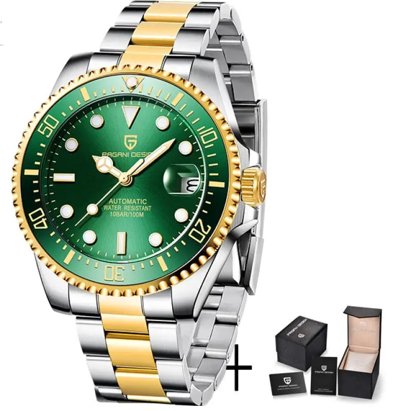 KPR Bigscale 100M Ghost Mechanical Dive Watch - Gold Green / Czech Republic / Seiko NH35 Movement