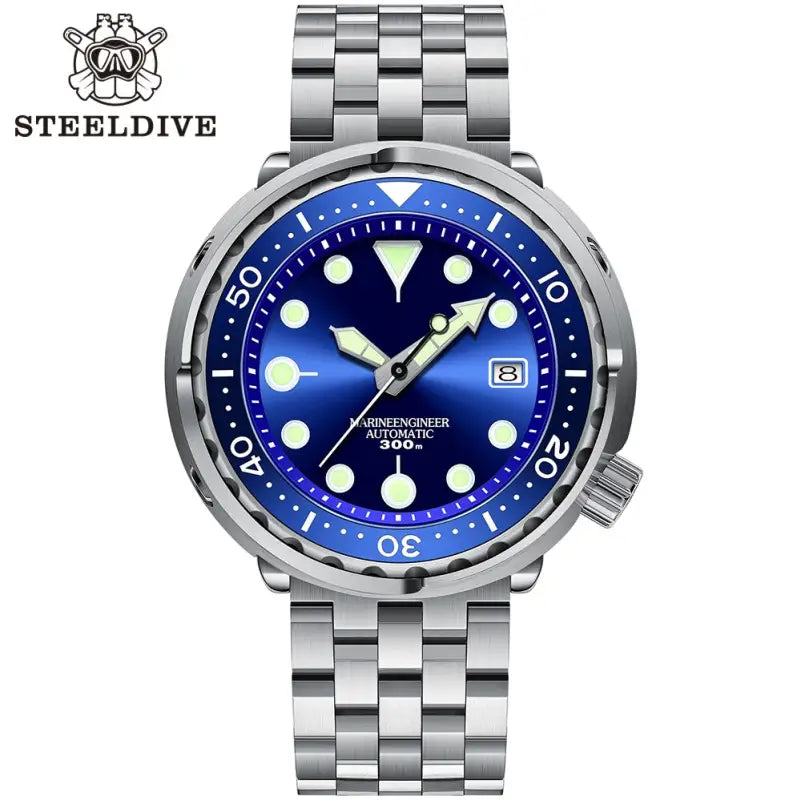 KPR Black Drum Sapphire Glass Dive Watch - 75-05L Blue No Logo / China