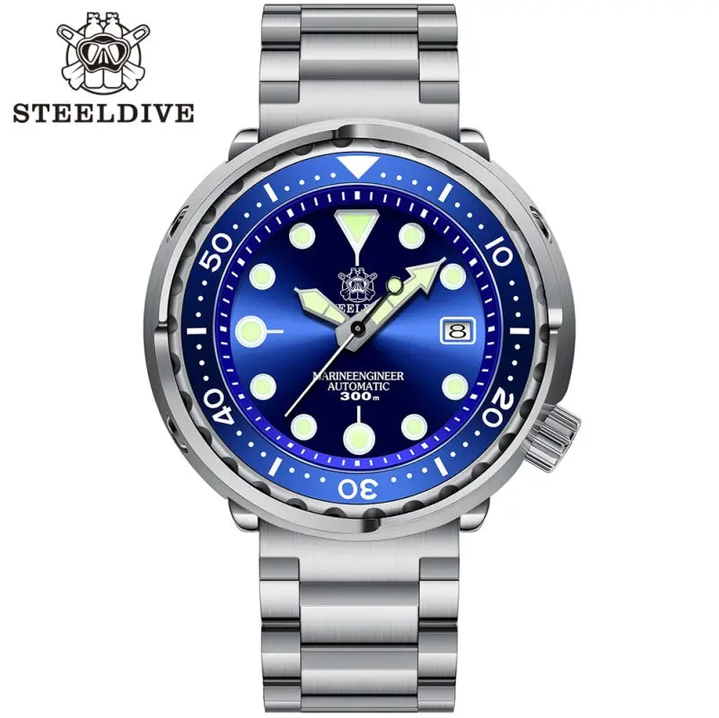 KPR Black Drum Sapphire Glass Dive Watch - 75BL-03L Blue-logo / China