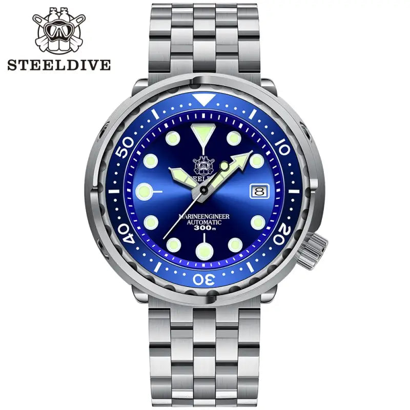 KPR Black Drum Sapphire Glass Dive Watch - 75BL-05L Blue-logo / China