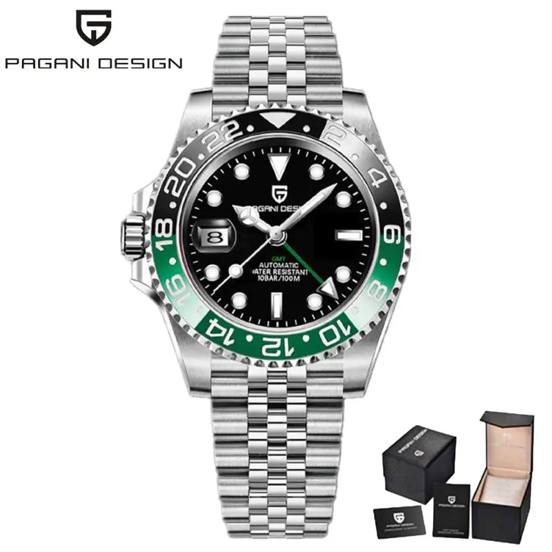 KPR Catfish 100M 40MM Automatic Japanese Movement Watch - Jubilee black green / Czech Republic