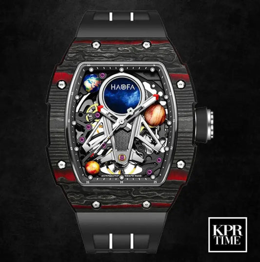 KPR Fashionable Flourish 42MM Skeleton Case Watch