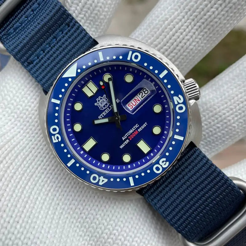 KPR Gar 45MM Automatic Week Display Dive Watch - 72BL-LN Blue / China