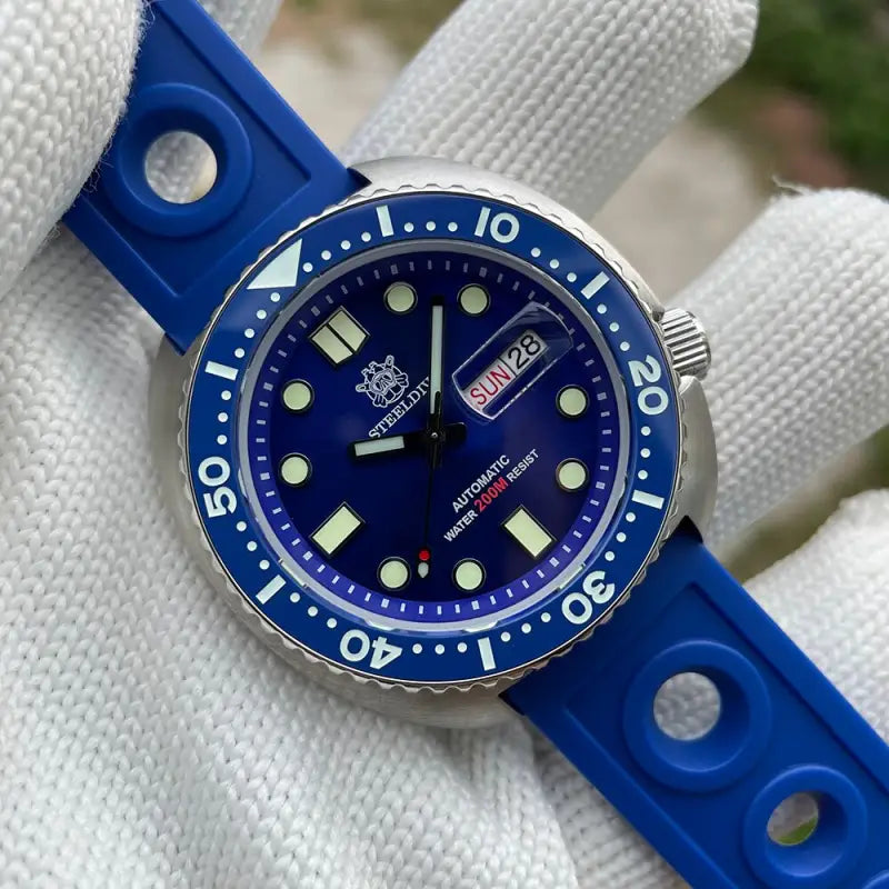 KPR Gar 45MM Automatic Week Display Dive Watch - 72BL-LR Blue / China