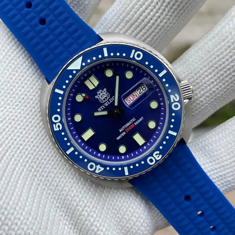 KPR Gar 45MM Automatic Week Display Dive Watch - 72BL-WF Blues / China