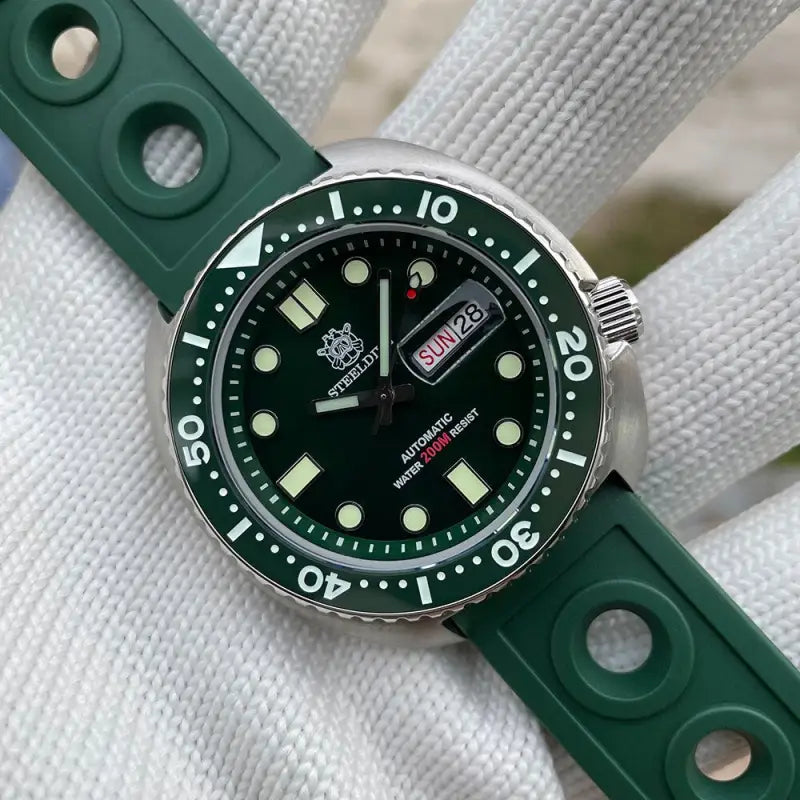 KPR Gar 45MM Automatic Week Display Dive Watch - 72GR-GR Green / China