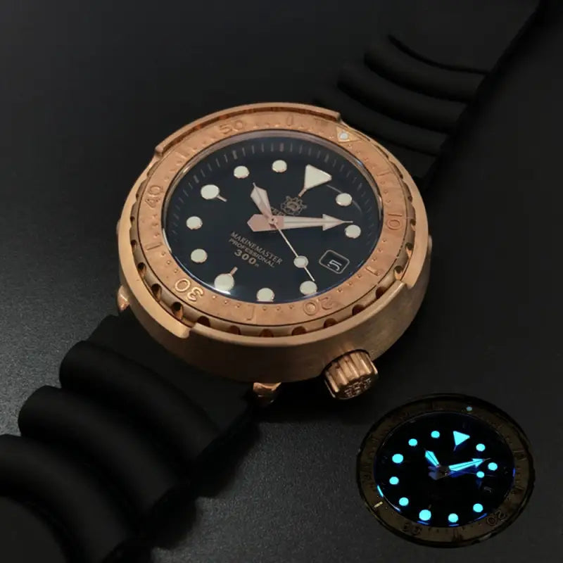 KPR Goby 300M Bronze Automatic Dive Watch - Blue Luminous C