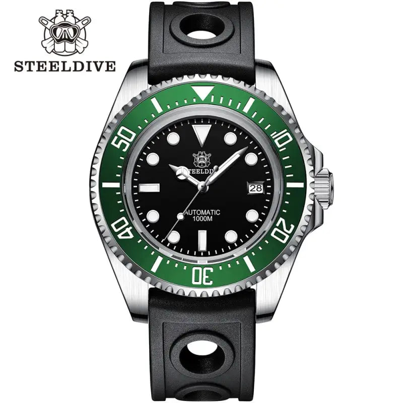 KPR Graysby 45.4MM 1000M Dive Watch - Black Dial Green Bzl 1 / China / NH35 Movt