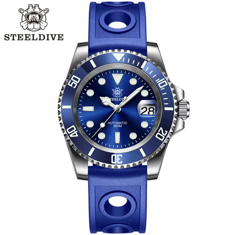 KPR Gurnard Sapphire Glass Dive Watch - 53BL-LR Blue / Japan NH35