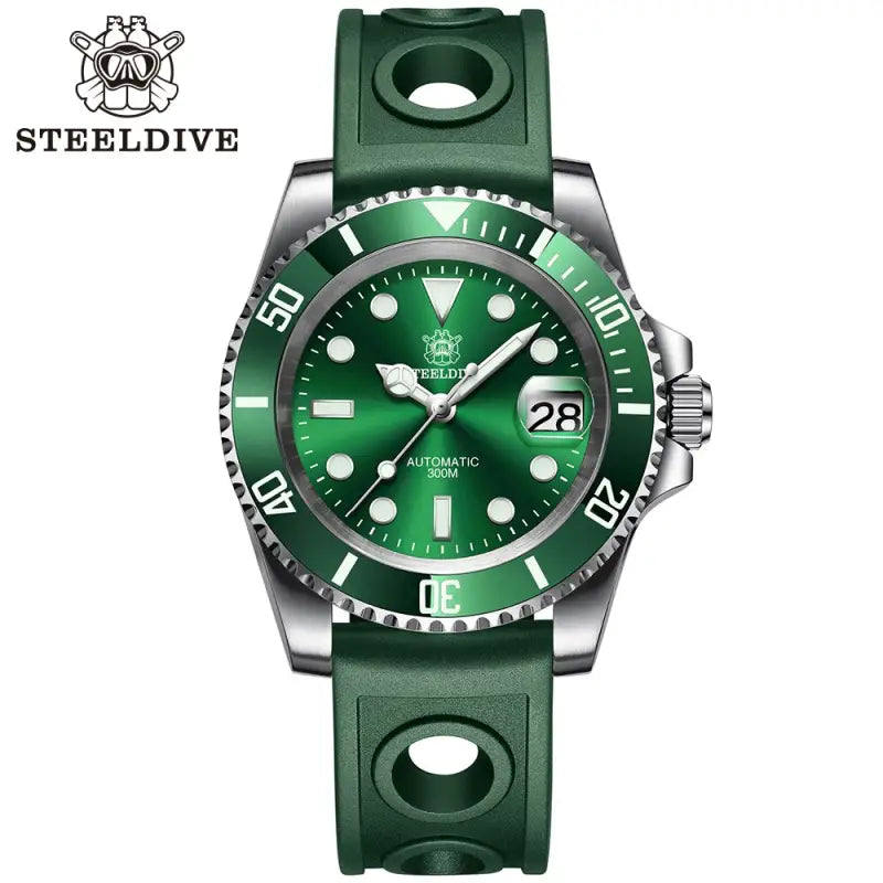 KPR Gurnard Sapphire Glass Dive Watch - 53GR-GR Green / Japan NH35