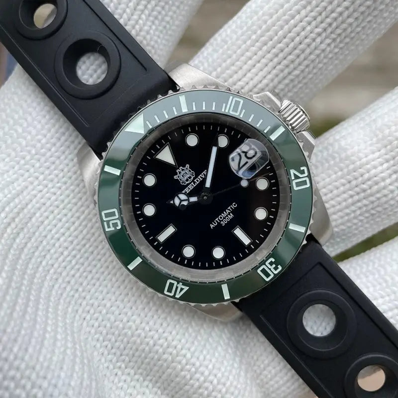 KPR Gurnard Sapphire Glass Dive Watch - Green Bzl Black Dial / Japan NH35