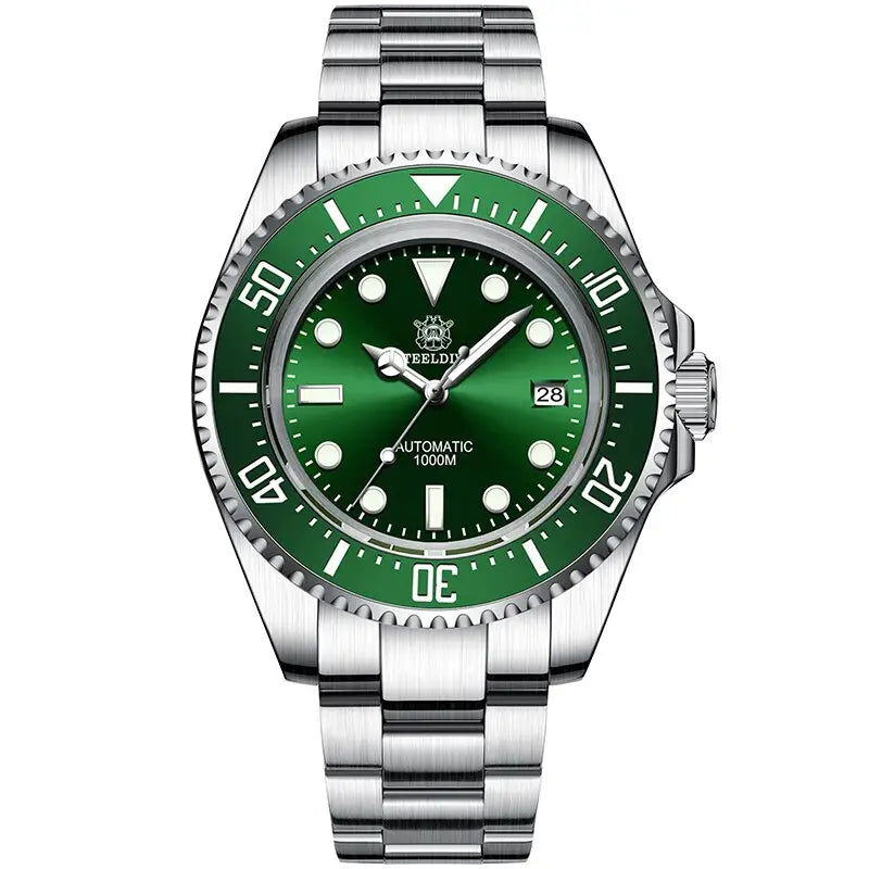 KPR John Dory 1000M Automatic Movement Dive Watch - Green-SS-Oyster