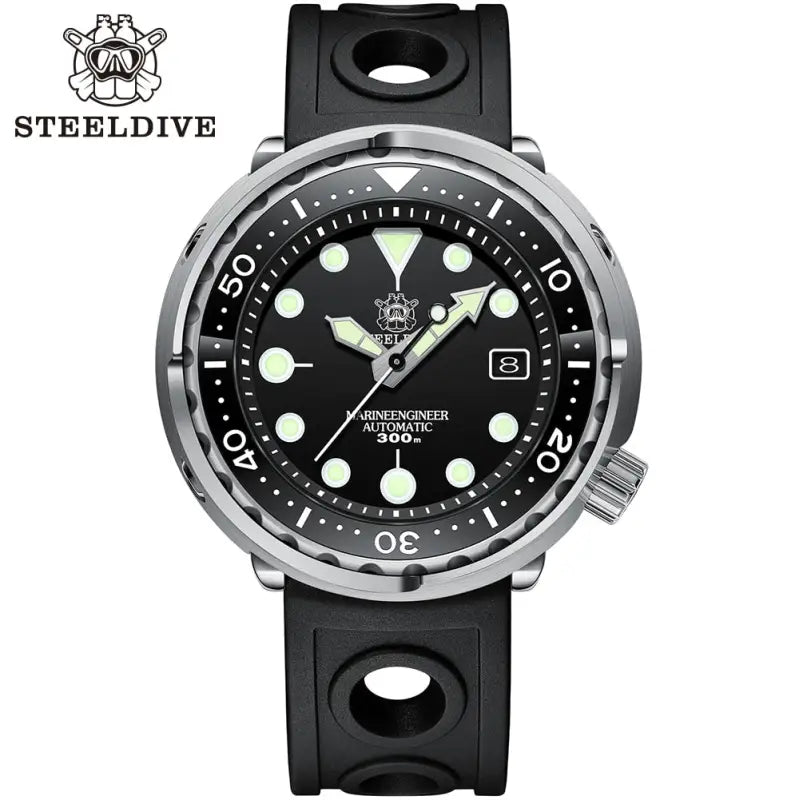 KPR Lamprey 300M 316L Steel Dive Watch - B-BALCK-H-LOGO