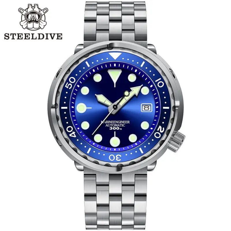 KPR Lamprey 300M 316L Steel Dive Watch - BLUE-5 Steel-NOLOGO