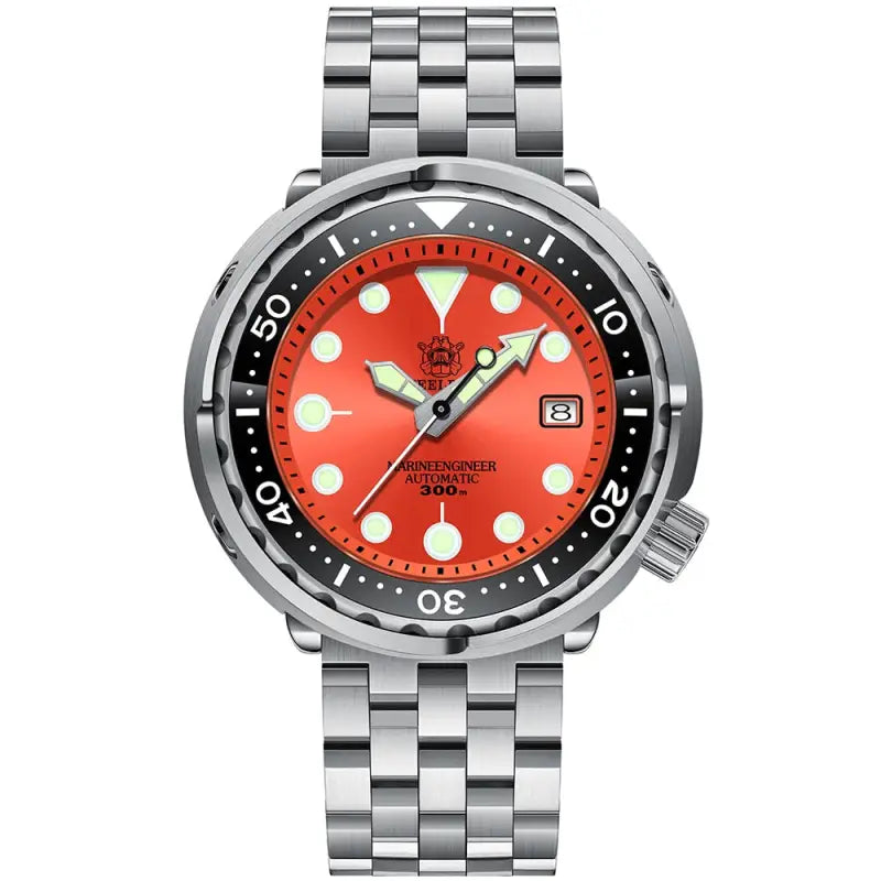 KPR Lamprey 300M 316L Steel Dive Watch - Orange Steel 5 Logo