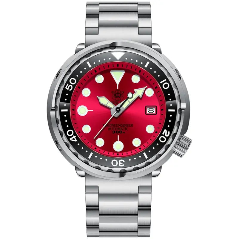 KPR Lamprey 300M 316L Steel Dive Watch - Red Steel 3 Logo