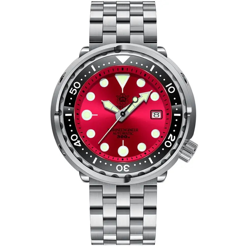 KPR Lamprey 300M 316L Steel Dive Watch - Red Steel 5 Logo