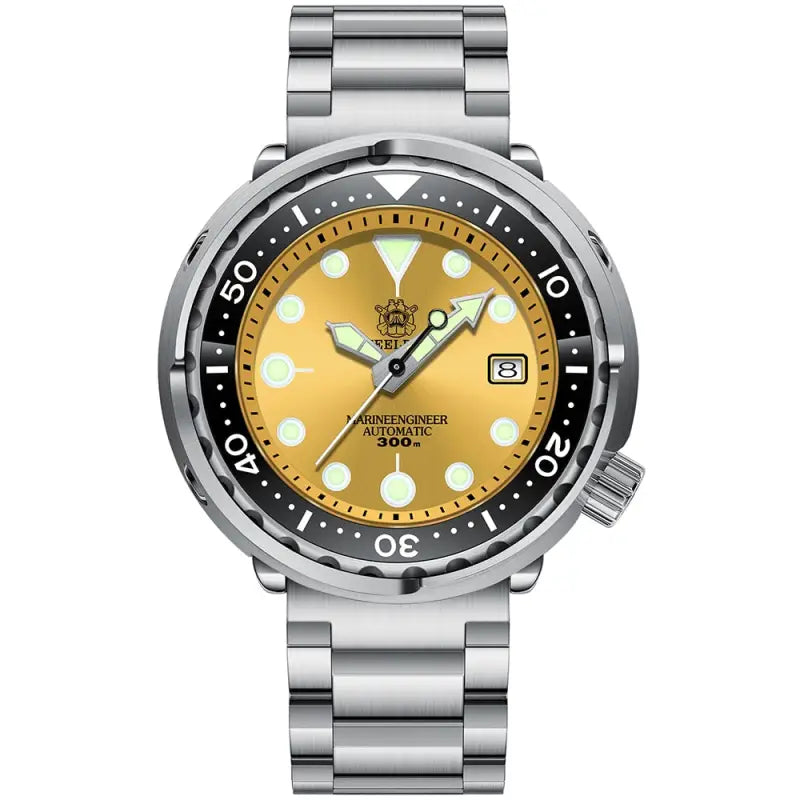 KPR Lamprey 300M 316L Steel Dive Watch - Yellow Steel 3 Logo