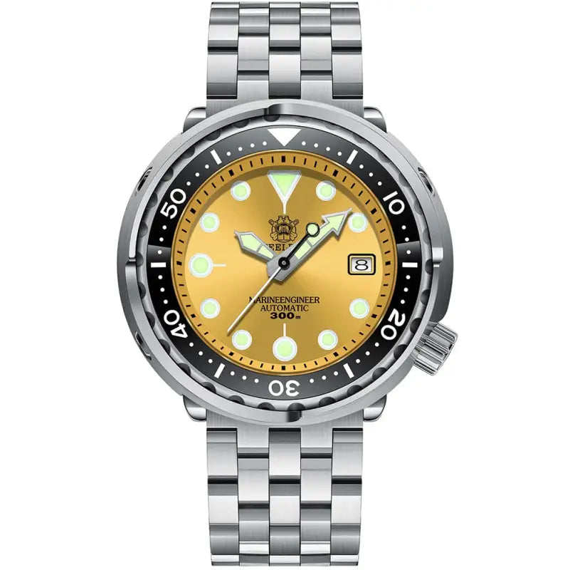 KPR Lamprey 300M 316L Steel Dive Watch - Yellow Steel 5 Logo