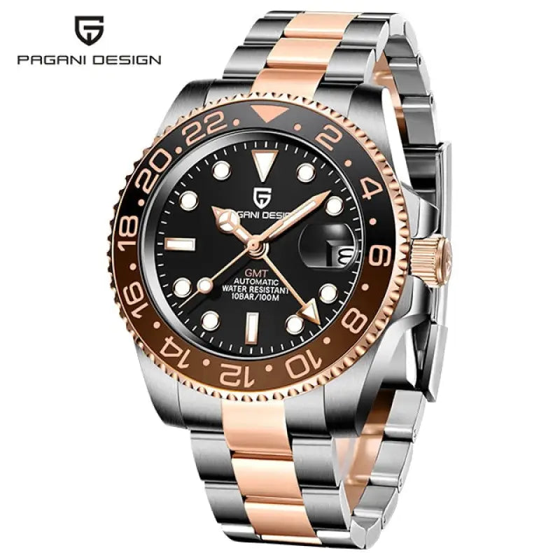 KPR Mahi Mahi Waterproof Automatic Mechanical Watch - Rose gold / Czech Republic