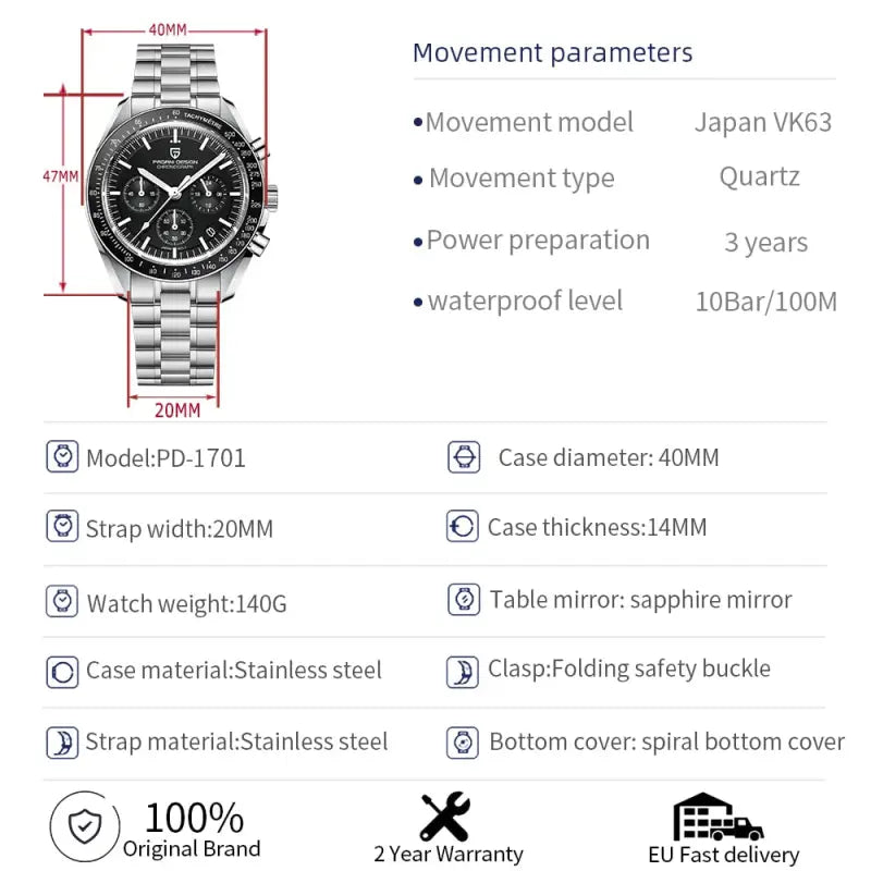 KPR Master Navigator Automatic Date Chronograph Watch