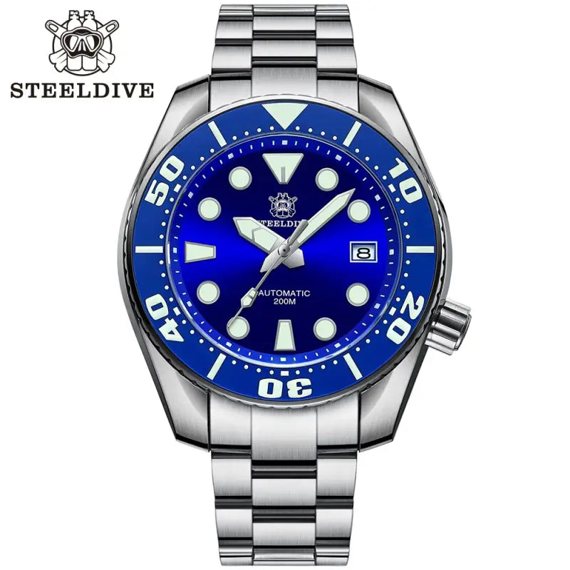 KPR Northern Pike 200M Mechanical Dive Watch - 71BL-SS Blue-Logo / NH35