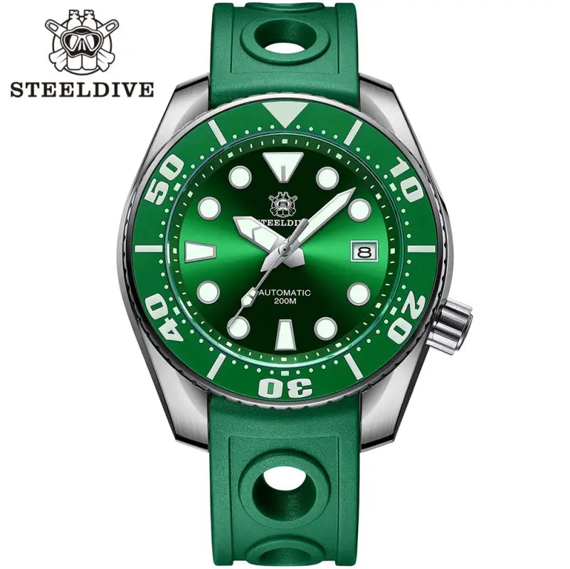 KPR Northern Pike 200M Mechanical Dive Watch - 71GR-GR Green-Logo / NH35