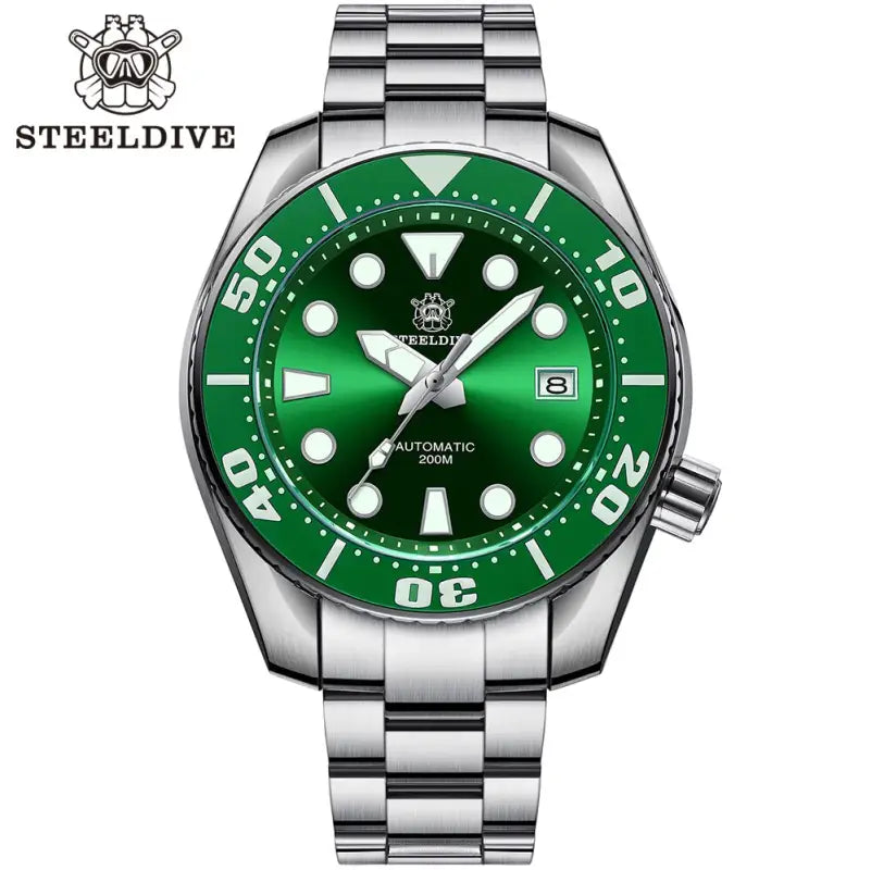 KPR Northern Pike 200M Mechanical Dive Watch - 71GR-SS Green-Logo / NH35