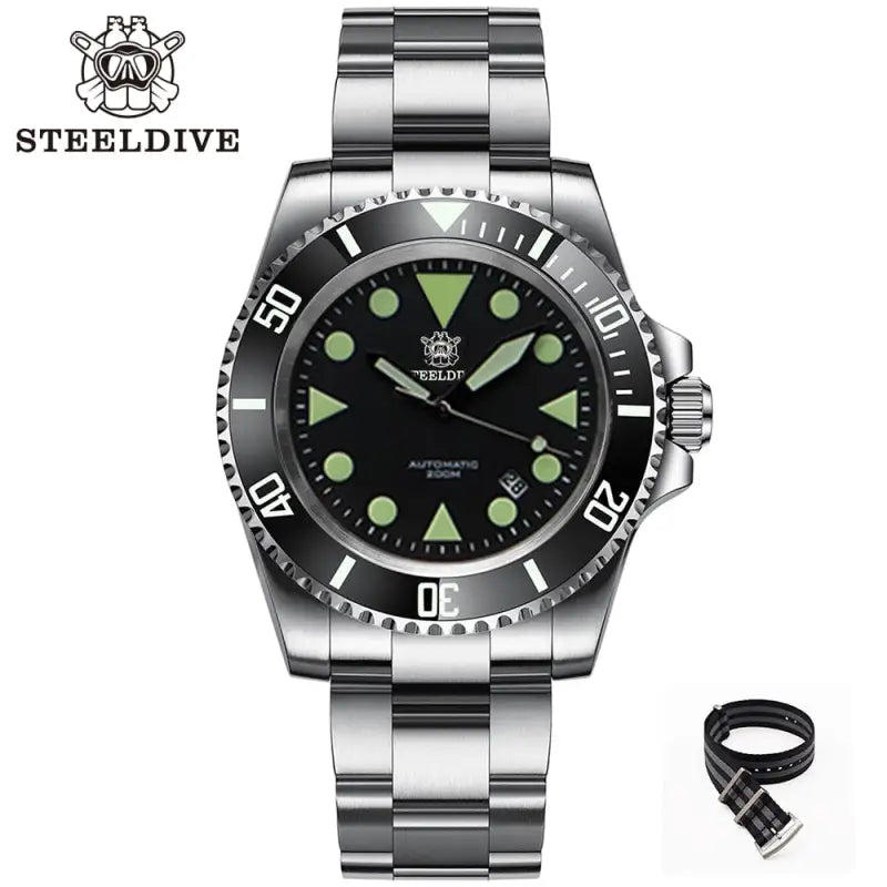 KPR Razorfish 1000M Oversize Dive Watch - Steel Silver Black