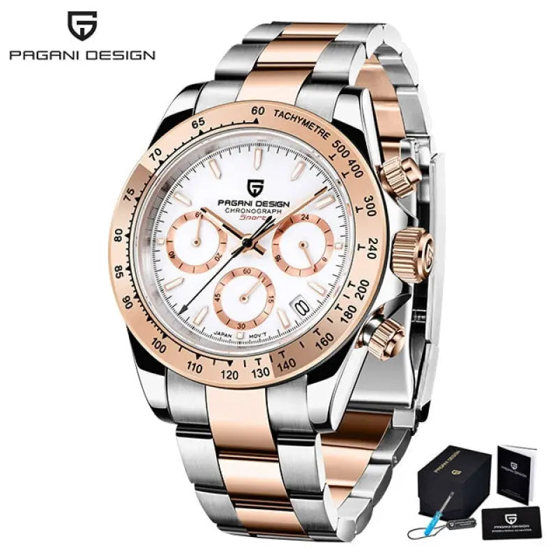 KPR Royal Elite AR Mechanical Waterproof Watch - Rose gold white / China / No