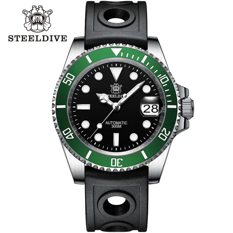 KPR Spadefish Two-Tone Sapphire Dive Watch - Black Dial Green Bzl 1 / China